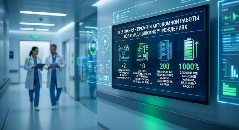 Требования к времени автономной работы ИБП в медицинских учреждениях