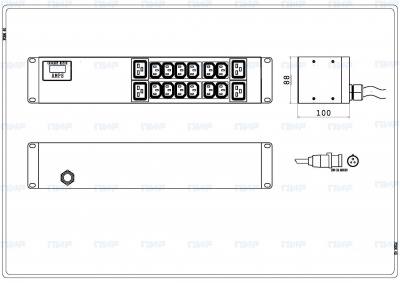 Блок розеток PDU Vertiv G2243 серия Metered