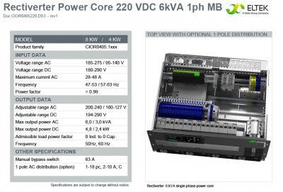 Рективертер Rectiverter 220 VDC 5U 8 kW 230 VAC - MB