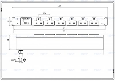 Блок розеток PDU Vertiv G2223 серия Metered